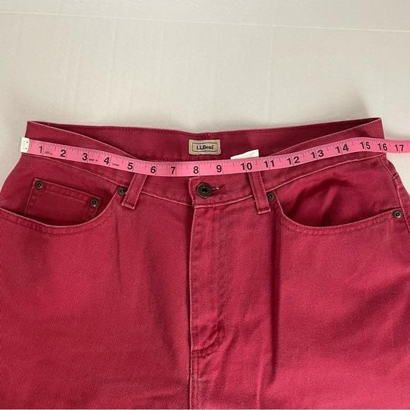 L.L.‎ Bean Red Cotton Jeans Pants Women’s Size 12 M/T - Picture 6 of 9